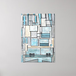 MONDRIAN - COMPOSITIE VI - 9 - BLAUWE GEVEL - 1914 CANVAS AFDRUK