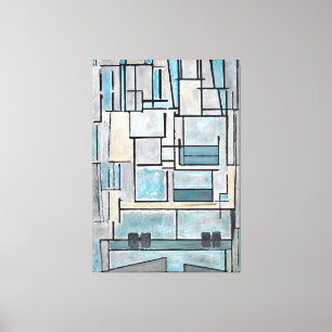 MONDRIAN - COMPOSITIE VI - 9 - BLAUWE GEVEL - 1914 CANVAS AFDRUK