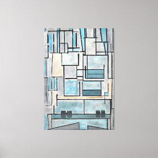 MONDRIAN - COMPOSITIE VI - 9 - BLAUWE GEVEL - 1914 CANVAS AFDRUK