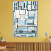 MONDRIAN - COMPOSITIE VI - 9 - BLAUWE GEVEL - 1914 CANVAS AFDRUK (Insitu (Woonkamer))
