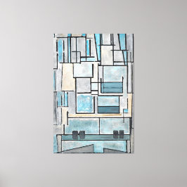 MONDRIAN - COMPOSITIE VI - 9 - BLAUWE GEVEL - 1914 CANVAS AFDRUK