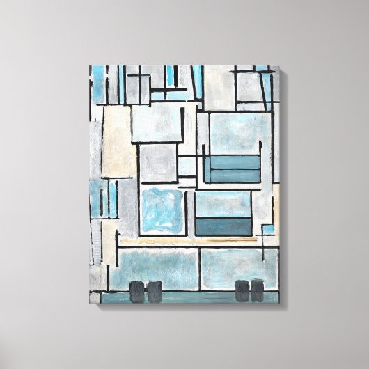 MONDRIAN - COMPOSITIE VI - 9 - BLAUWE GEVEL - 1914 CANVAS AFDRUK (Voorkant)