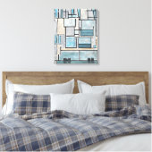 MONDRIAN - COMPOSITIE VI - 9 - BLAUWE GEVEL - 1914 CANVAS AFDRUK (Insitu (Slaapkamer))