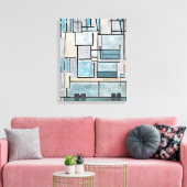 MONDRIAN - COMPOSITIE VI - 9 - BLAUWE GEVEL - 1914 CANVAS AFDRUK (Insitu (Woonkamer))