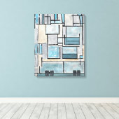 MONDRIAN - COMPOSITIE VI - 9 - BLAUWE GEVEL - 1914 CANVAS AFDRUK (Insitu (Houten vloer))