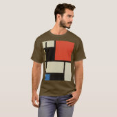 Mondrian Composition Modern Abstract Brown T-shirt (Voorkant volledig)