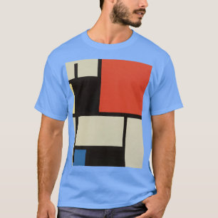 Mondrian Composition Modern Abstract Carolina Blue T-shirt