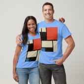 Mondrian Composition Modern Abstract Carolina Blue T-shirt (Unisex)