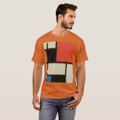 Mondrian Composition Modern Abstract Texas Oranje T-shirt (Voorkant volledig)