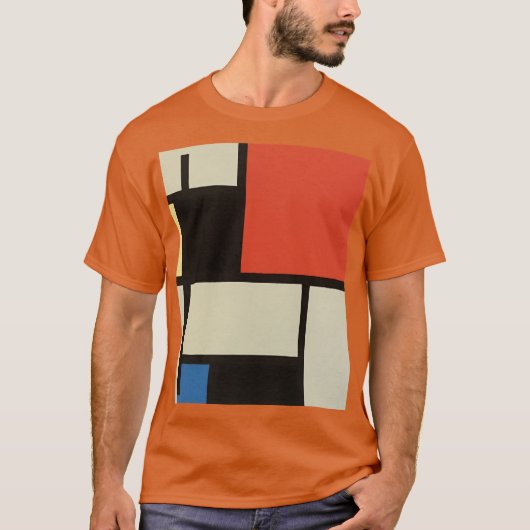 Mondrian Composition Modern Abstract Texas Oranje T-shirt (Voorkant)