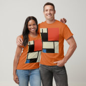 Mondrian Composition Modern Abstract Texas Oranje T-shirt (Unisex)