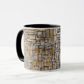 Mondrian Cubist Transition Art Morphing Mug Mok (Voorkant links)