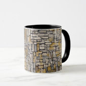 Mondrian Cubistische Transitie Kunst Morphing Mok (Voorkant rechts)
