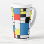 Mondrian De Stijl Art Latte Mok (Rechterhoek)