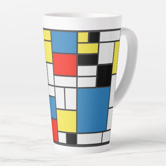 Mondrian De Stijl Art Latte Mok (Rechterhoek)