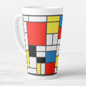 Mondrian De Stijl Art Latte Mok (Linkerhoek)