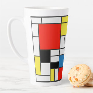 Mondrian De Stijl Art Latte Mok