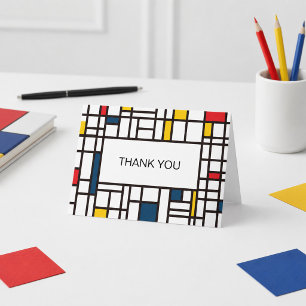 Mondrian De Stijl Bedankkaart