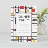 Mondrian de Stijl Geometric Pattern Partij Kaart (Staand voorkant)