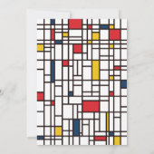 Mondrian de Stijl Geometric Pattern Partij Kaart (Achterkant)