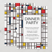 Mondrian de Stijl Geometric Pattern Partij Kaart (Voorkant / Achterkant)