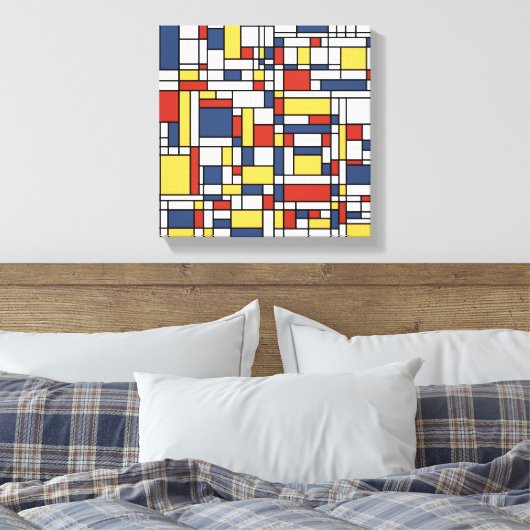 Mondrian De Stijl Pattern Canvas Afdruk (Insitu (Slaapkamer))