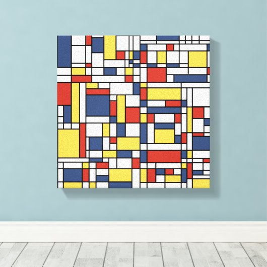 Mondrian De Stijl Pattern Canvas Afdruk (Insitu (Houten vloer))