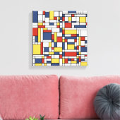 Mondrian De Stijl Pattern Canvas Afdruk (Insitu (Woonkamer))