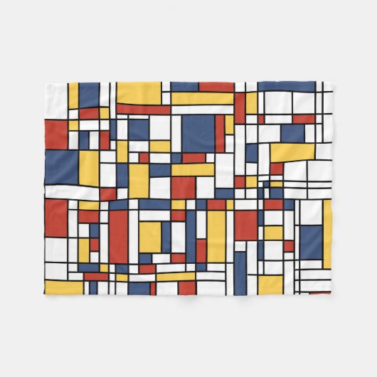 Mondrian De Stijl Pattern Fleece Deken (Voorkant (Horizontaal))
