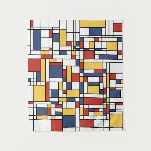 Mondrian De Stijl Pattern Wandkleed (Voorkant)