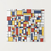 Mondrian De Stijl Pattern Wandkleed (Voorkant (horizontaal))