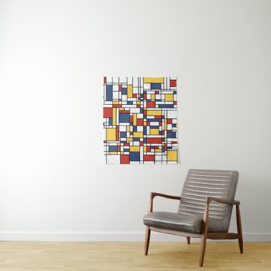 Mondrian De Stijl Pattern Wandkleed (In situ)