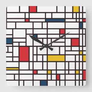 Mondrian De Stijl Vierkante Klok