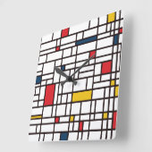 Mondrian De Stijl Vierkante Klok (Hoek)