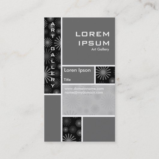 Mondrian Decorated - Gray Visitekaartje (Voorkant)