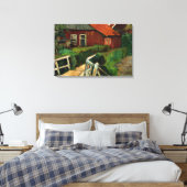 Mondrian - Farm Building with Bridge Canvas Afdruk (Insitu (Slaapkamer))