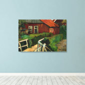 Mondrian - Farm Building with Bridge Canvas Afdruk (Insitu (Houten vloer))