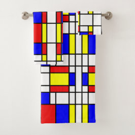 Mondrian Geïnspired Bad Handdoek