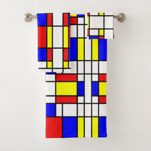 Mondrian Geïnspired Bad Handdoek