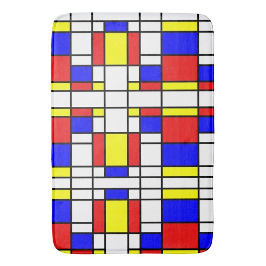 Mondrian Geïnspired Badmat (Voorkant Verticaal)