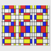 Mondrian Geïnspired Cadeaupapier (Vlak)