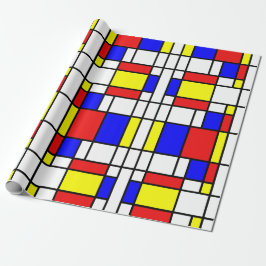 Mondrian Geïnspired Cadeaupapier