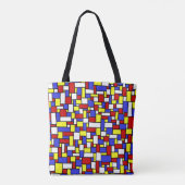 Mondrian Geïnspired Doodle Tote Bag (Achterkant)