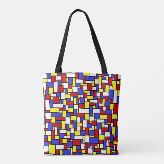 Mondrian Geïnspired Doodle Tote Bag (Achterkant)