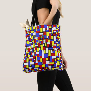 Mondrian Geïnspired Doodle Tote Bag