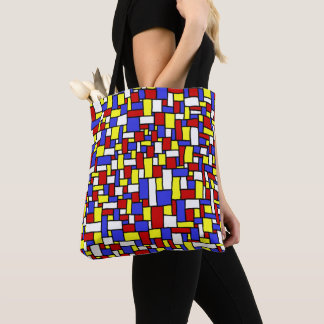 Mondrian Geïnspired Doodle Tote Bag