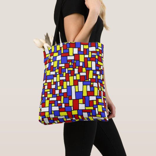 Mondrian Geïnspired Doodle Tote Bag (Dichtbij)