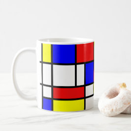 Mondrian Geïnspired Koffiemok