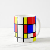 Mondrian Geïnspired Koffiemok (Voorkant rechts)