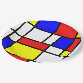 Mondrian Geïnspired Papieren Bordje (Gekanteld)